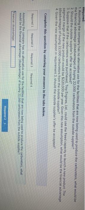 manufactures a variety of engines for use in heavy equipment. The company