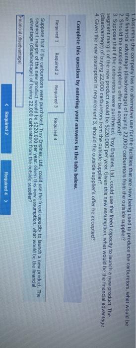 has always produced all of the necessary parts for its engines, including