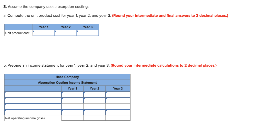 The following information pertains to each of the company's first three years