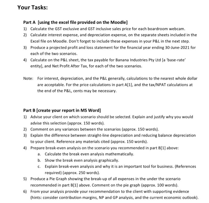 B questions. Here is the excel file I will be very much