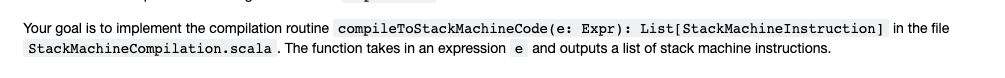 SCALA PLEASE THANK YOU MACHINE INSTRUCTIONS ARE AS FOLLOWS: CODE: Your goal