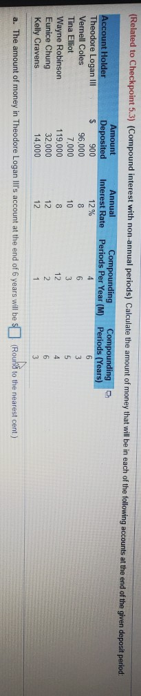need help solving this 4 (Related to Checkpoint 5.3) (Compound interest
