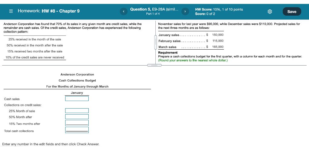  = Homework: HW #8 - Chapter 9 Question 5, E9-28A (simil..