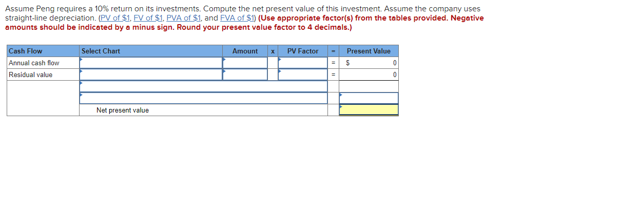 [The following information applies to the questions displayed below.] Peng Company is