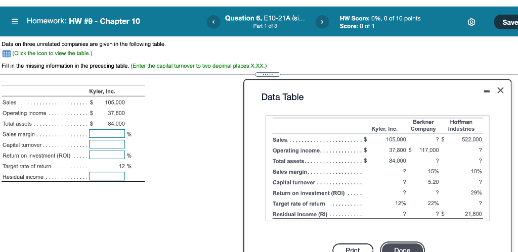  = Homework: HW #9 - Chapter 10 Question 6, E10-21A (S...