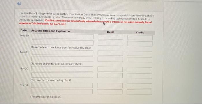  solve part b (b) Prepare the adjusting entries based on the