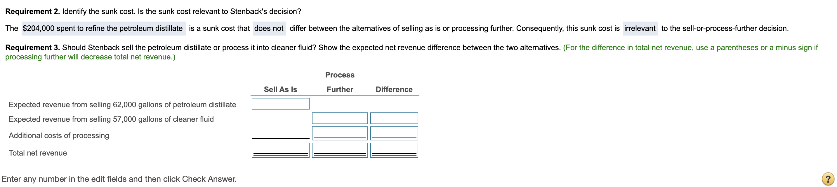 to refine 62,000 gallons of petroleum distillate, which can be sold for