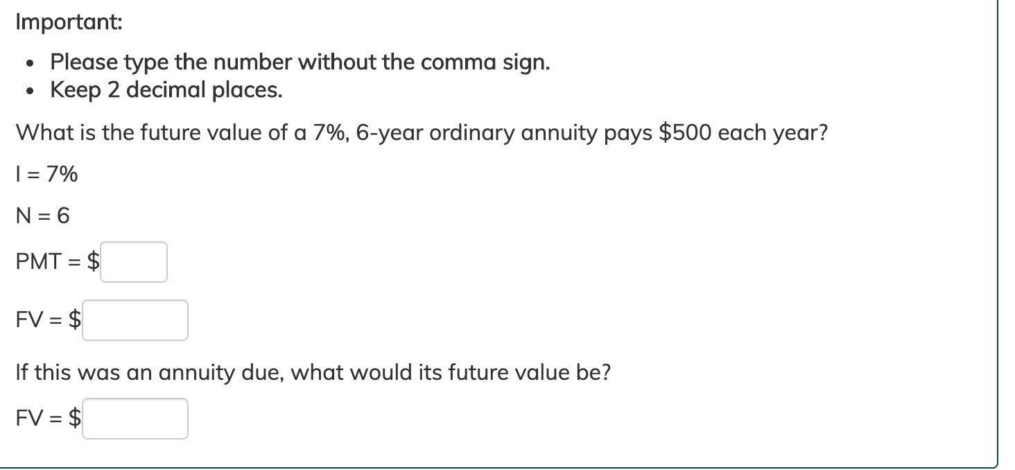  Important: Please type the number without the comma sign. Keep 2