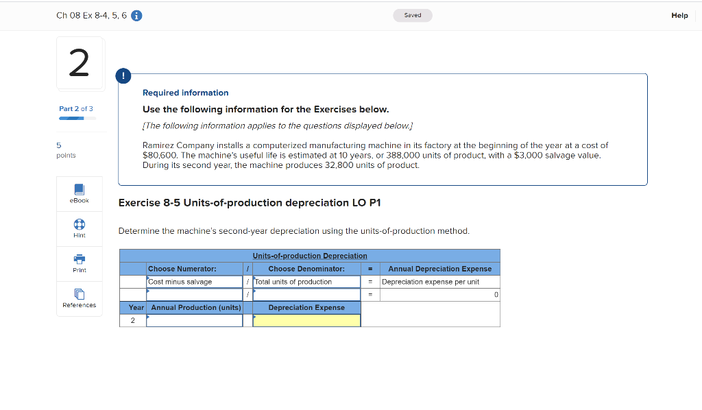  Ch 08 Ex 8-4, 5, 6 i Saved Help Help N