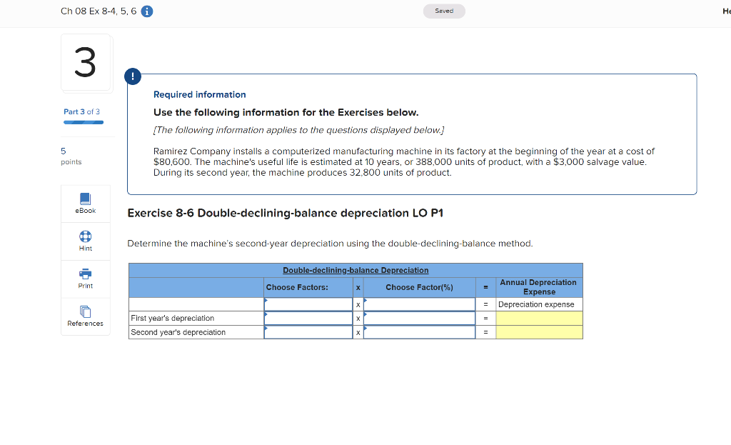 Part 2 of 3 Required information Use the following information for the