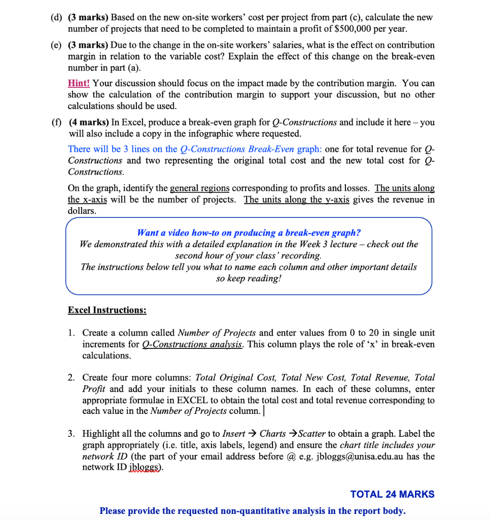 number of construction projects per year for which the company would need