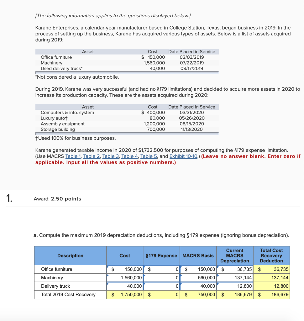 I just need help on finding MARCS depreciation amounts for A,B, and