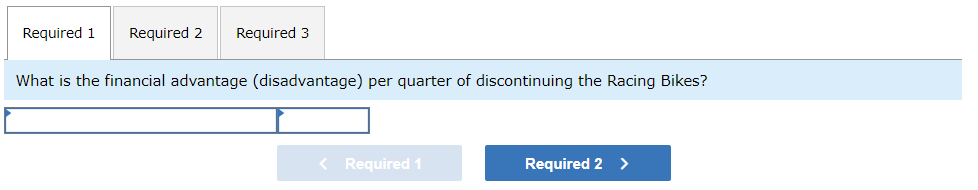 Exercise 13-2 (Algo) Dropping or Retaining a Segment [LO13-2] The Regal Cycle