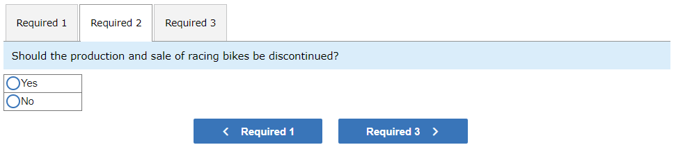 Company manufactures three types of bicyclesa dirt bike, a mountain bike, and