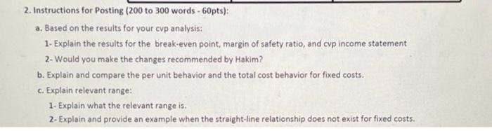  I need help with #2. 2. Instructions for Posting (200 to