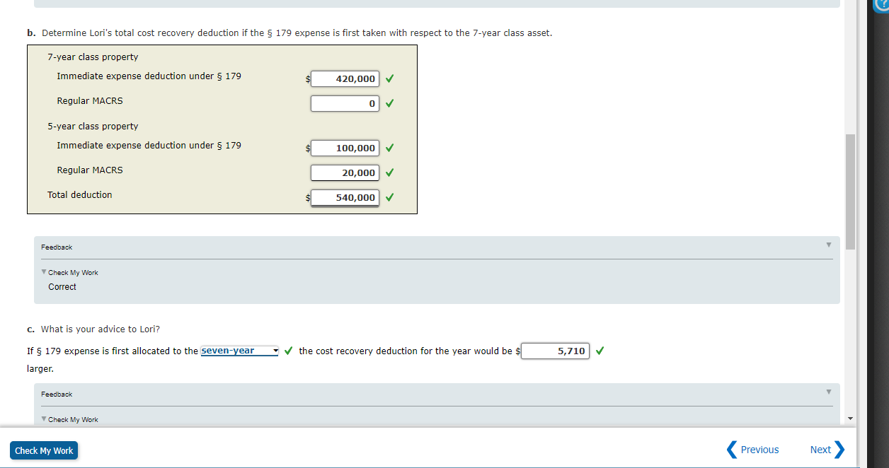 8-38 (LO. 2, 3, 9) Lori, who is single, purchased 5-year class