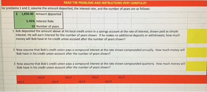  READ THE PROBLEMS AND INSTRUCTIONS VERY CAREFULLY For problems 1 and