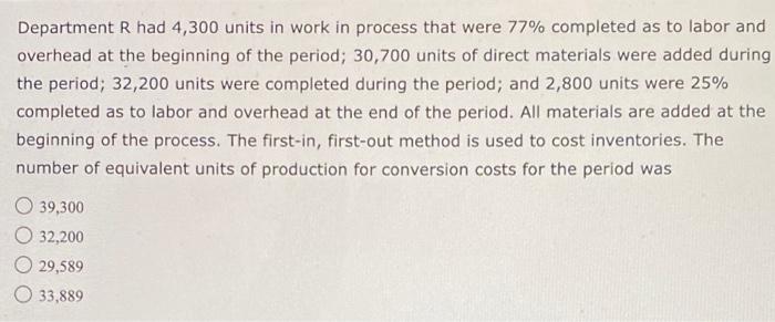 plz answer this question quick :) (will like up) Department R had