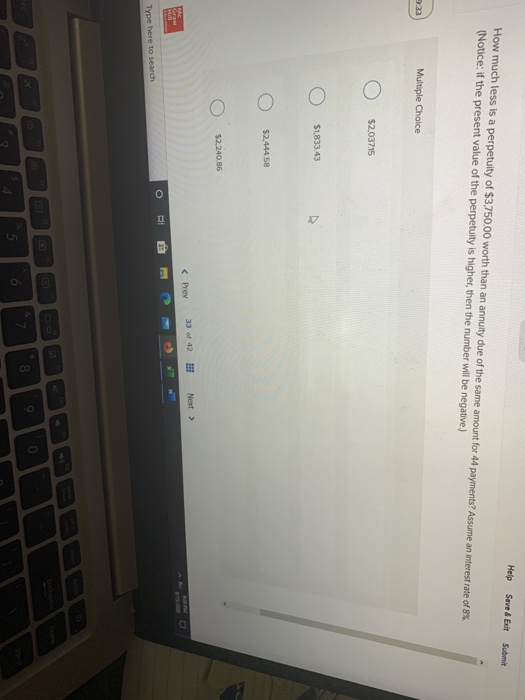  Help Save & Exit Suomi How much less is a perpetuity