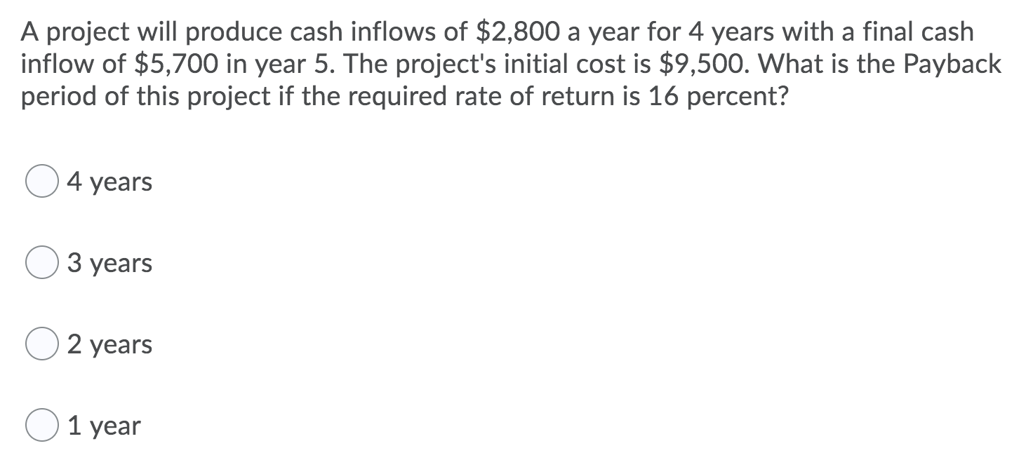 Year 0 1 2 3 Project A -$128,000 46,000 79,000 51,000 Project