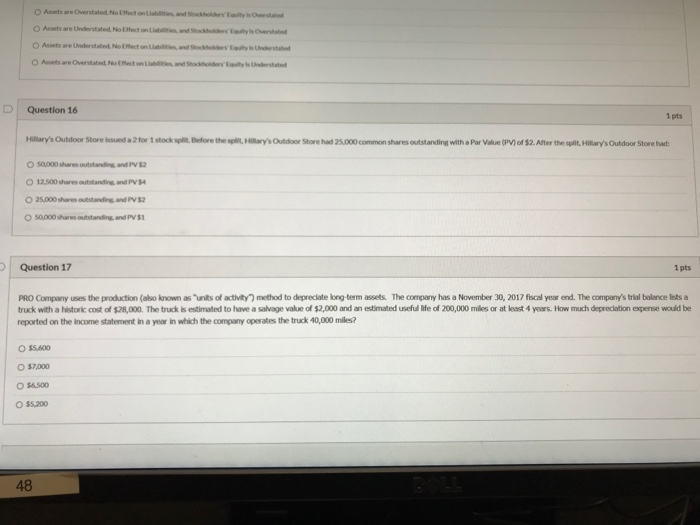  AsseOverstated conte n t Assets are understated. No Effect on th