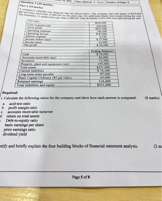  TA Question 3 (20 marks) Part A (10 mark) Made of