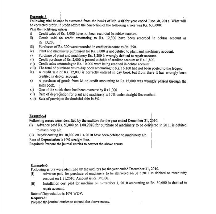 rectification or error do example 3 4 and 5 (suspense account) Example-3