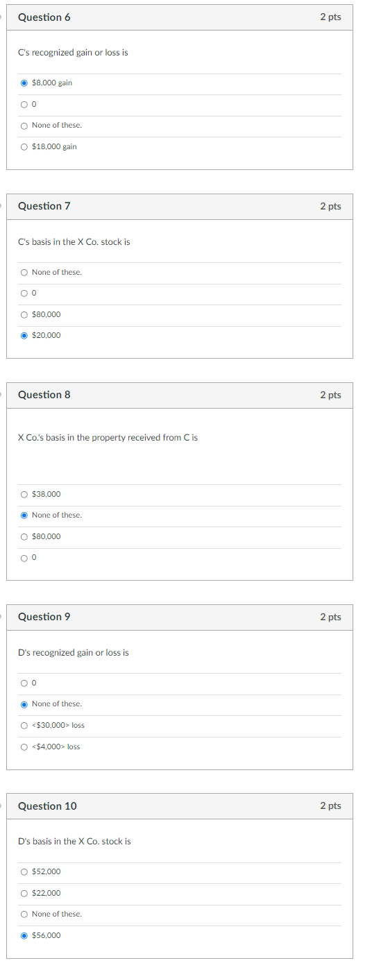 After making the following transfers to X Co., they own 100% of