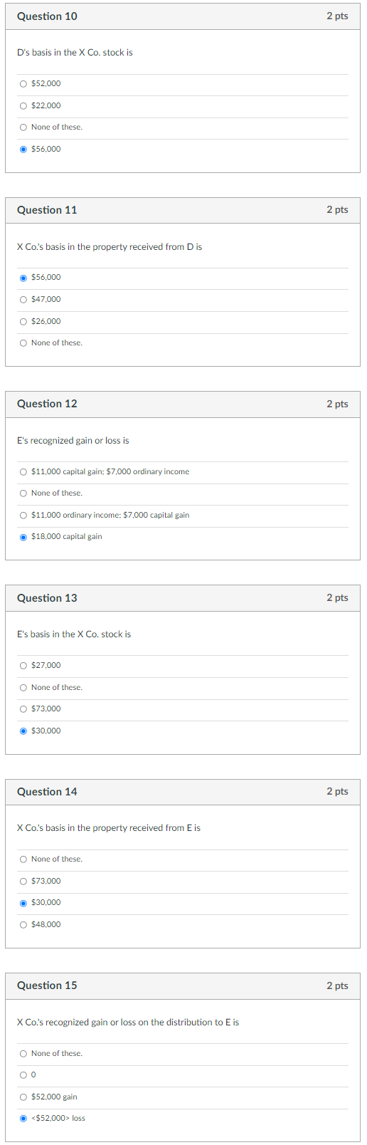 After making the following transfers to X Co., they own 100% of