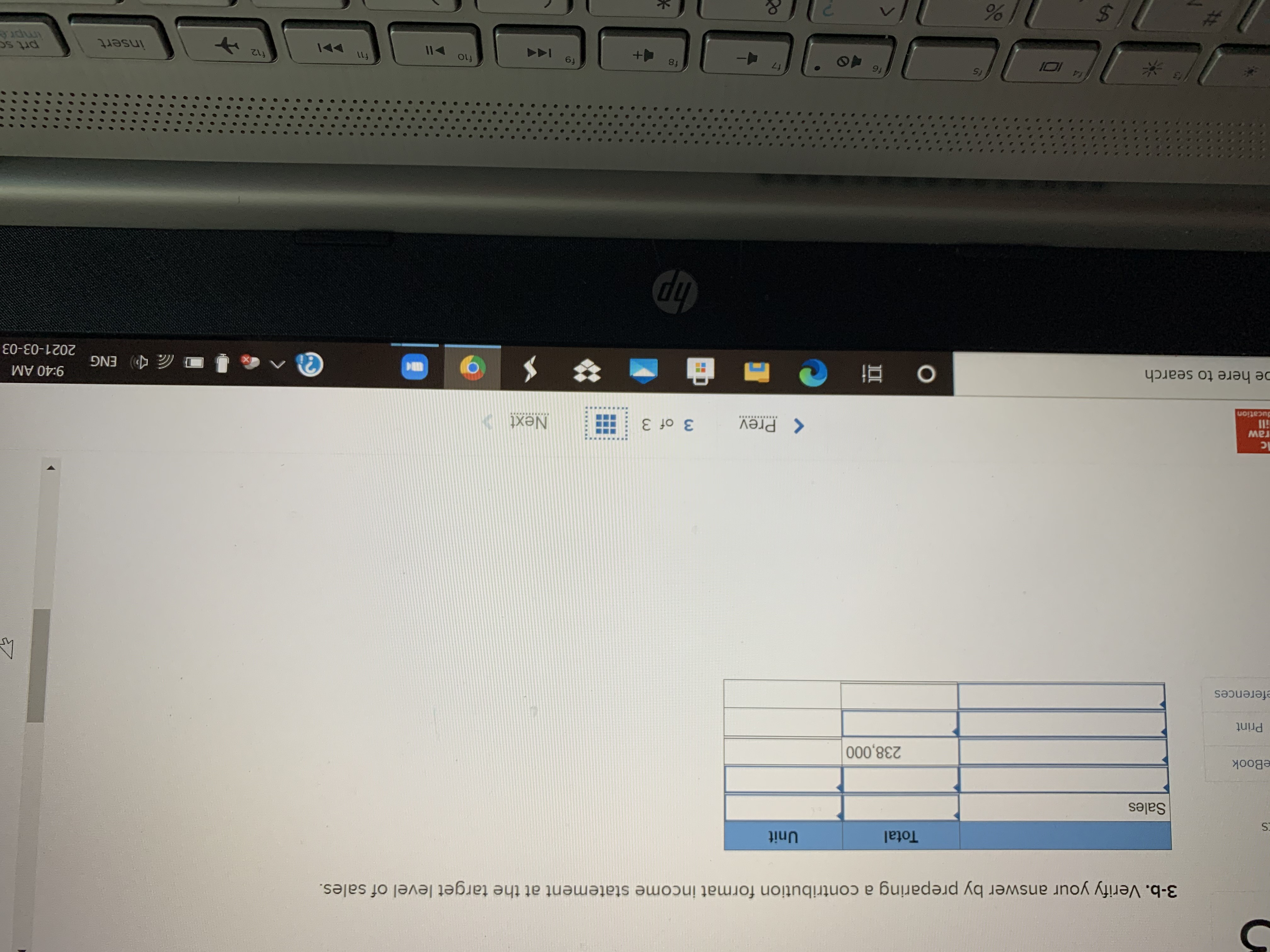 round intermediate calculations. Round "Per Unit" answers to 2 decimal places.) Total