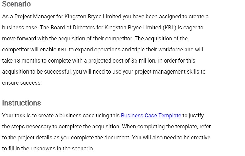 Need some help with a Business Case for Project Management ... Any