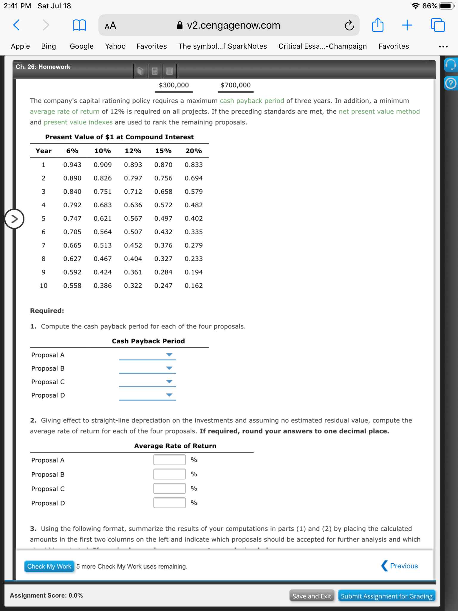 are as follows: Year Plant Expansion 1 2 3 4 5 Total