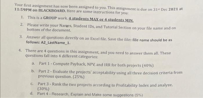  Your first assignment has now been assigned to you. This assignment