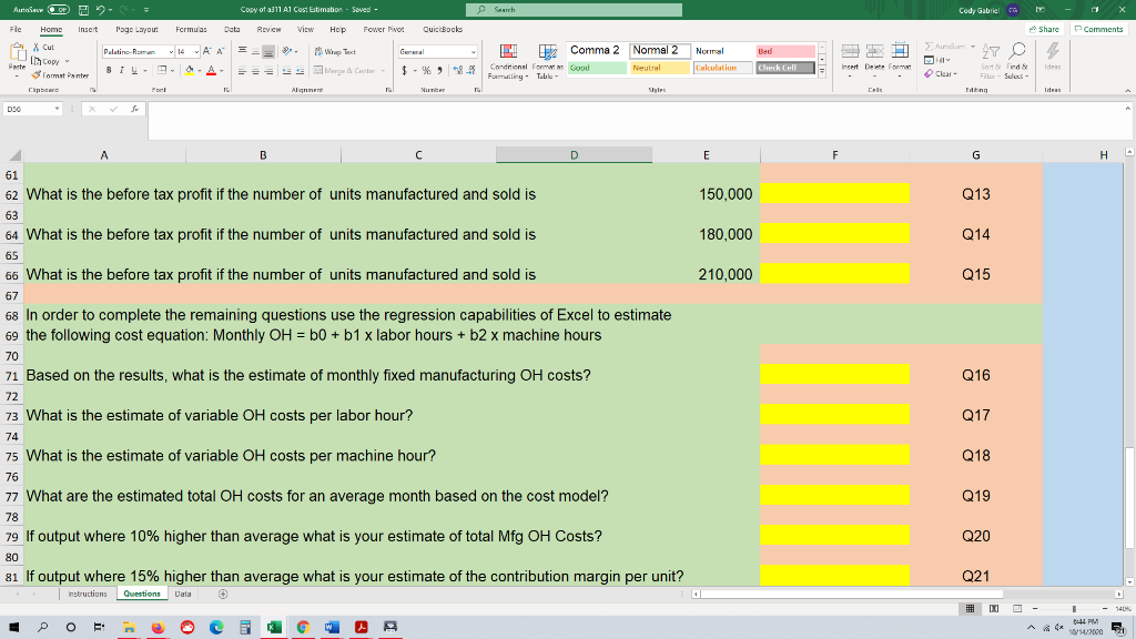 Data REICH View Power Pivos OuickBooks Share Comments Ann + Palatino-Roma 14