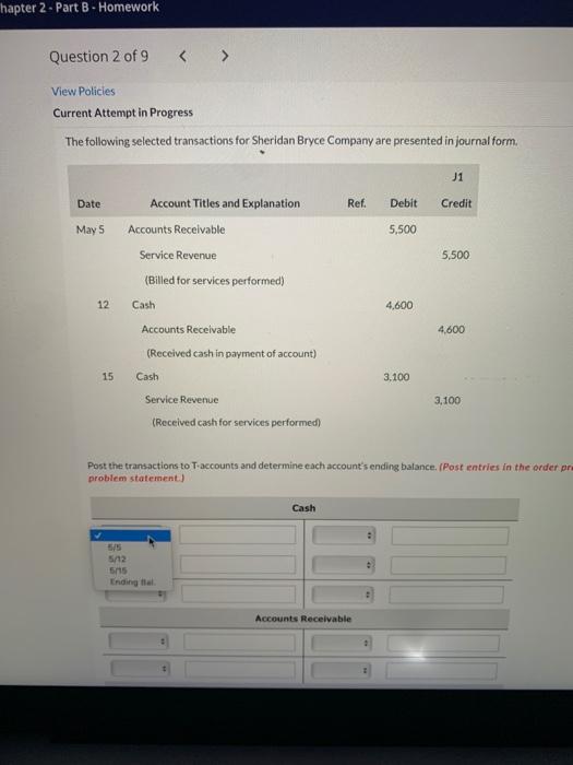 please and thank you hapter 2 - Part B - Homework Question