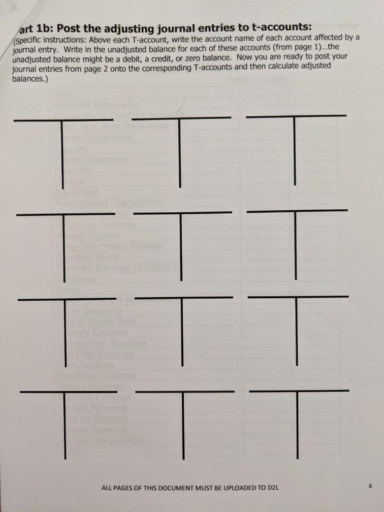 account names provided on the previous page (do not create any new