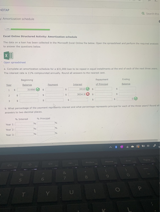  DTAP Search this : Amortization schedule Excel Online Structured Activity: Amortization