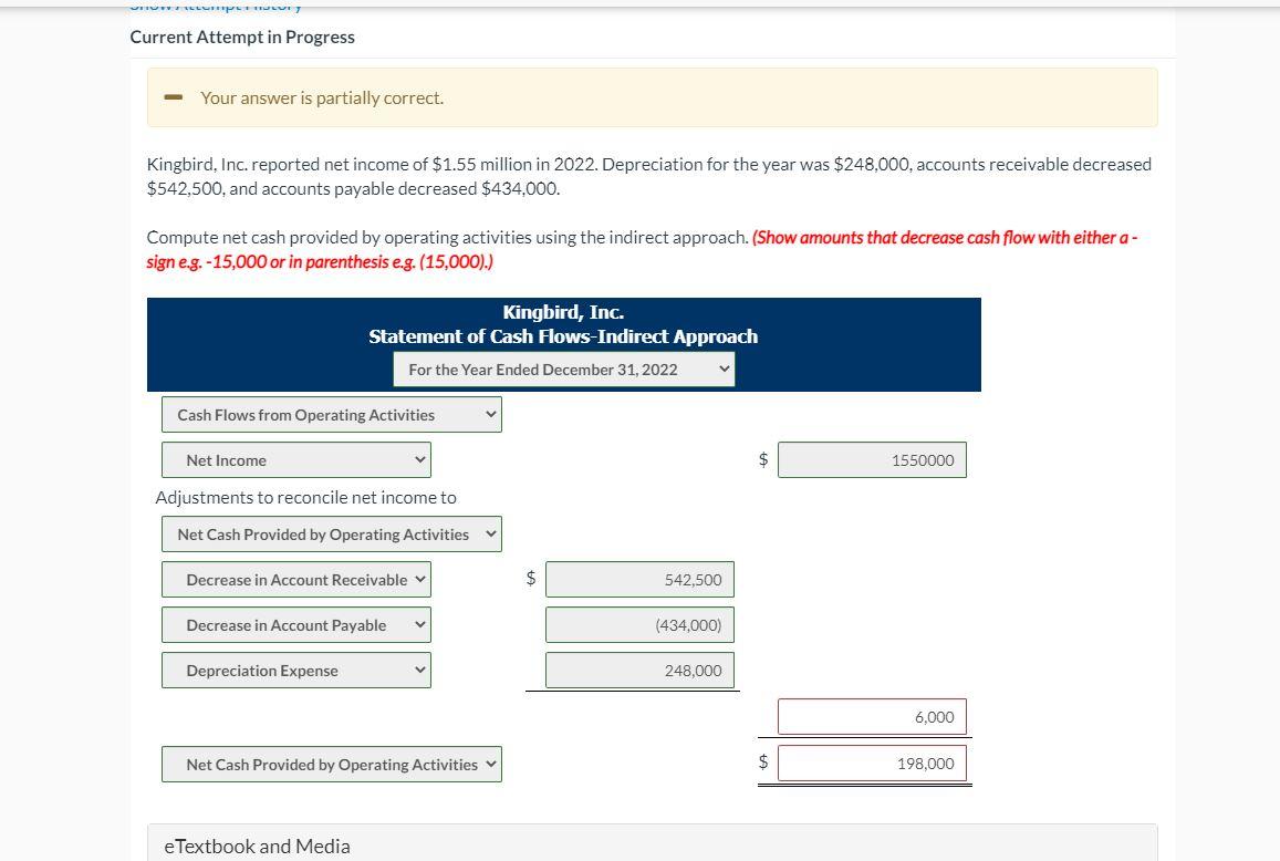  LETT Current Attempt in Progress Your answer is partially correct. Kingbird,