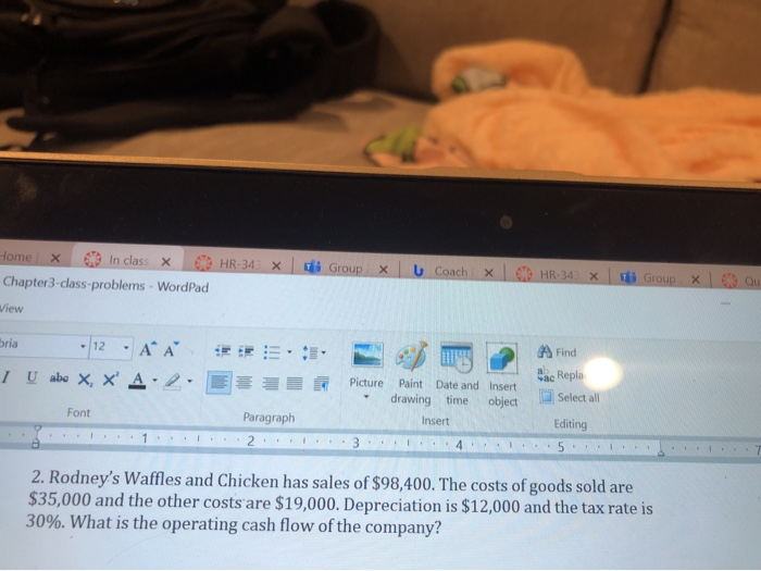  c. Home In class X HR-343 x Group Chapter 3-class problems