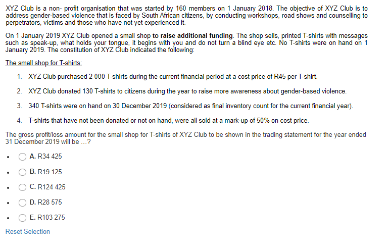 question 1 Question 2 What is included in the statement of financial