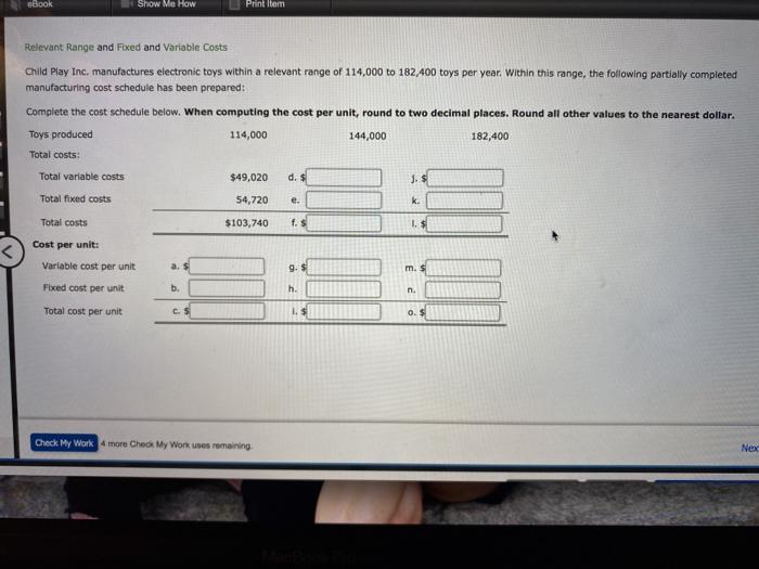  sook Show Me How Print Item Relevant Range and Fixed and