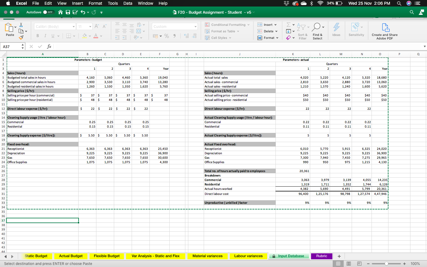 1. Your input is required for the following spreadsheets whose tabs