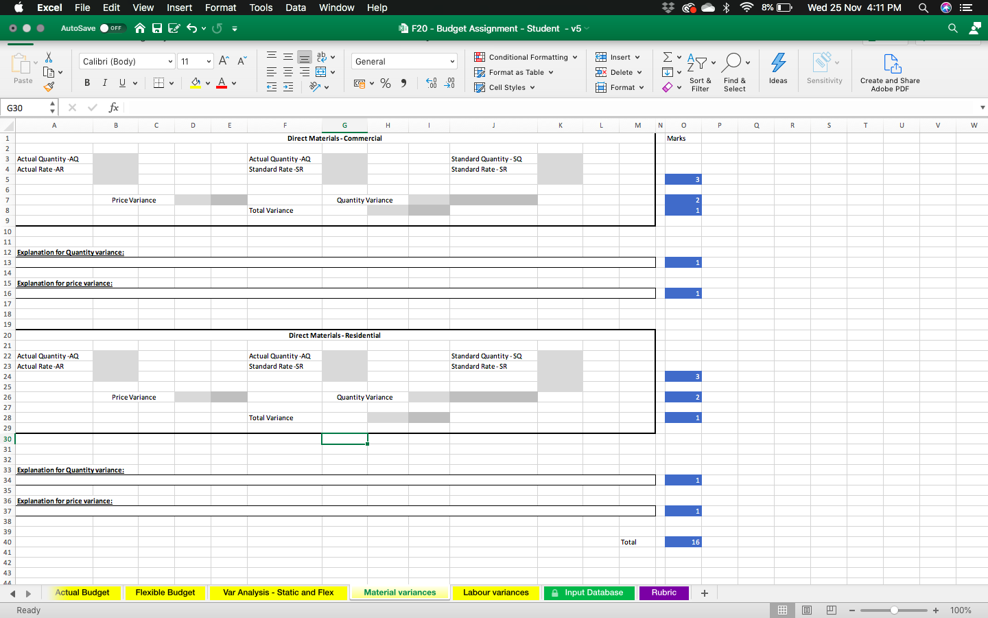 is availalble in the spreadsheet, ' Input Database'. This spreadsheet is locked