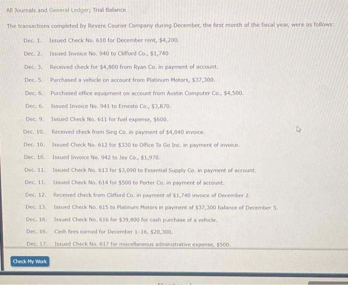 Chapter 5 Application (05:05A)Please help All Journals and General Ledger; Trial Balance