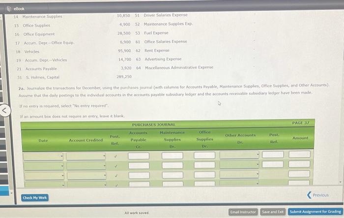 of the fiscal year, were as follows: Dec. 1. Issued Check No.