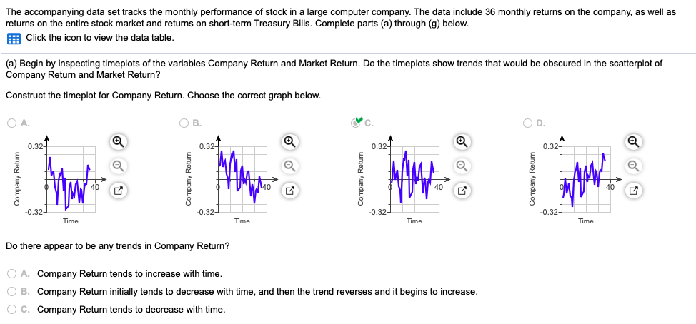 \ (Just need help with part E & G) Company_Return Market_Return Treasury_Bill_Return