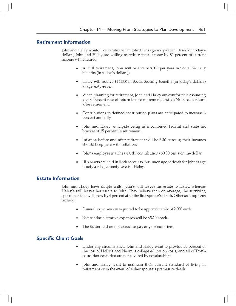 or presenting them to the client John and Haley want to protect