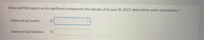  What did P&G report as the significant components (the details) of