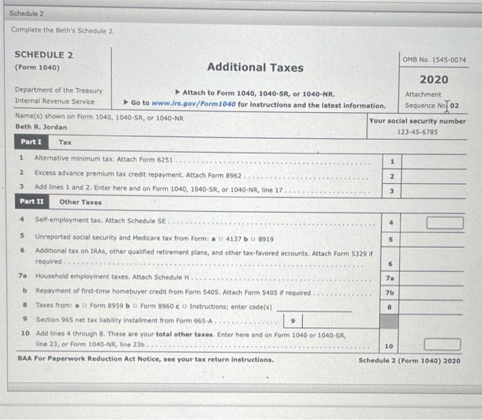 no dependents. Beth was born on July 4, 1974, and her Social