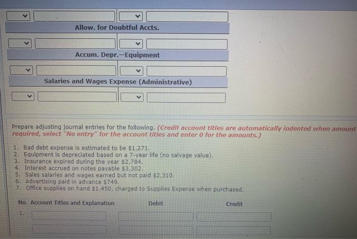 Inventory, December 31 Prepaid Insurance Equipment Accumulated Depreciation-Equipment Notes Payable Common Stock